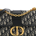 Dior Oblique 30 Montaigne Flap Bag Blue