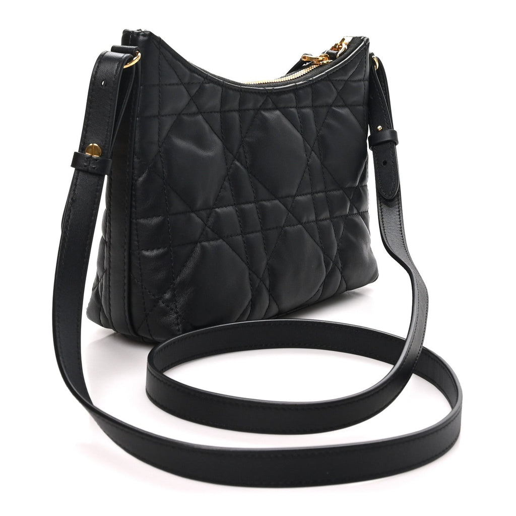 Dior Calfskin Macrocannage Miss Caro Diorling Mini Bag with Chain Black