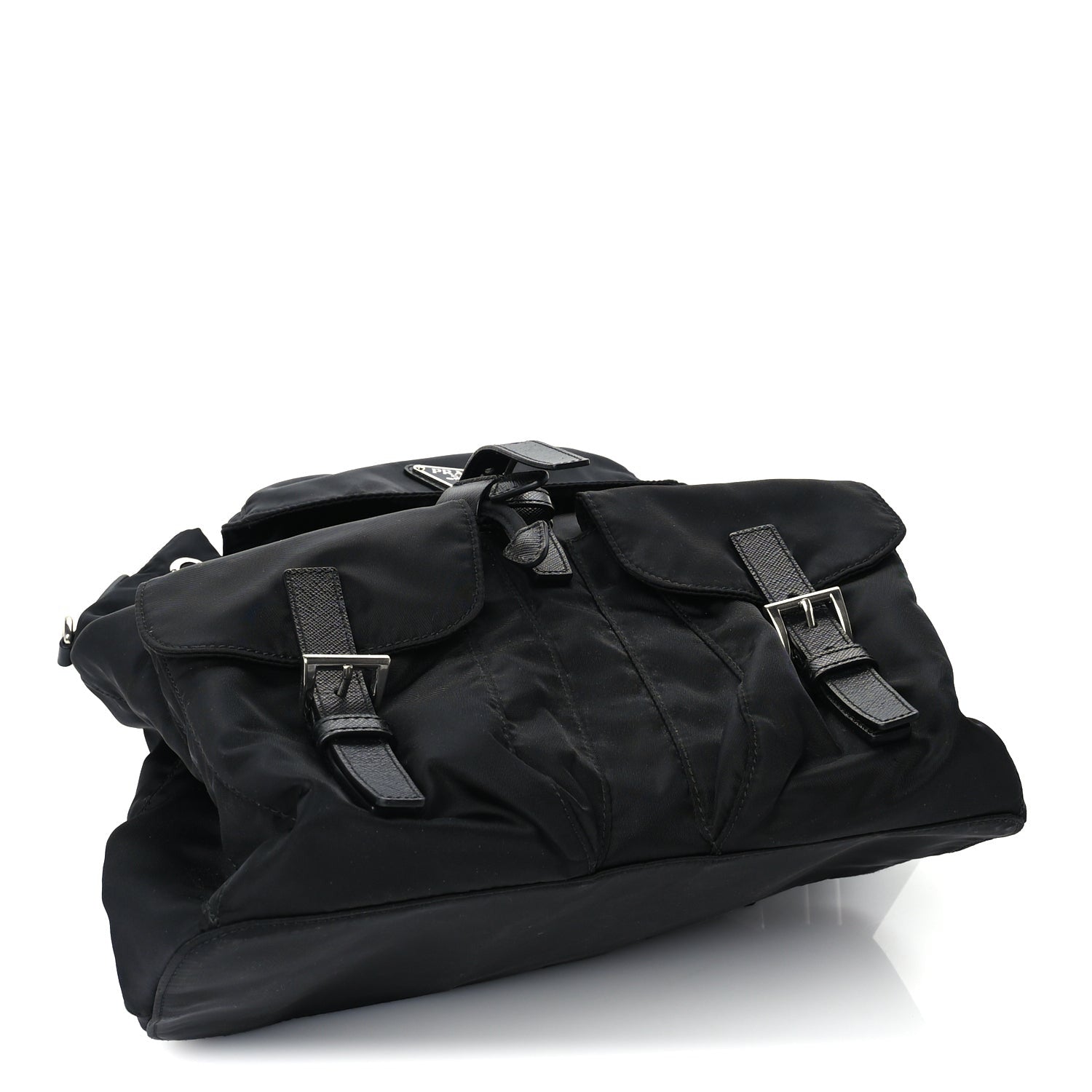 Prada Re-Nylon Vela Saffiano Medium Backpack Black