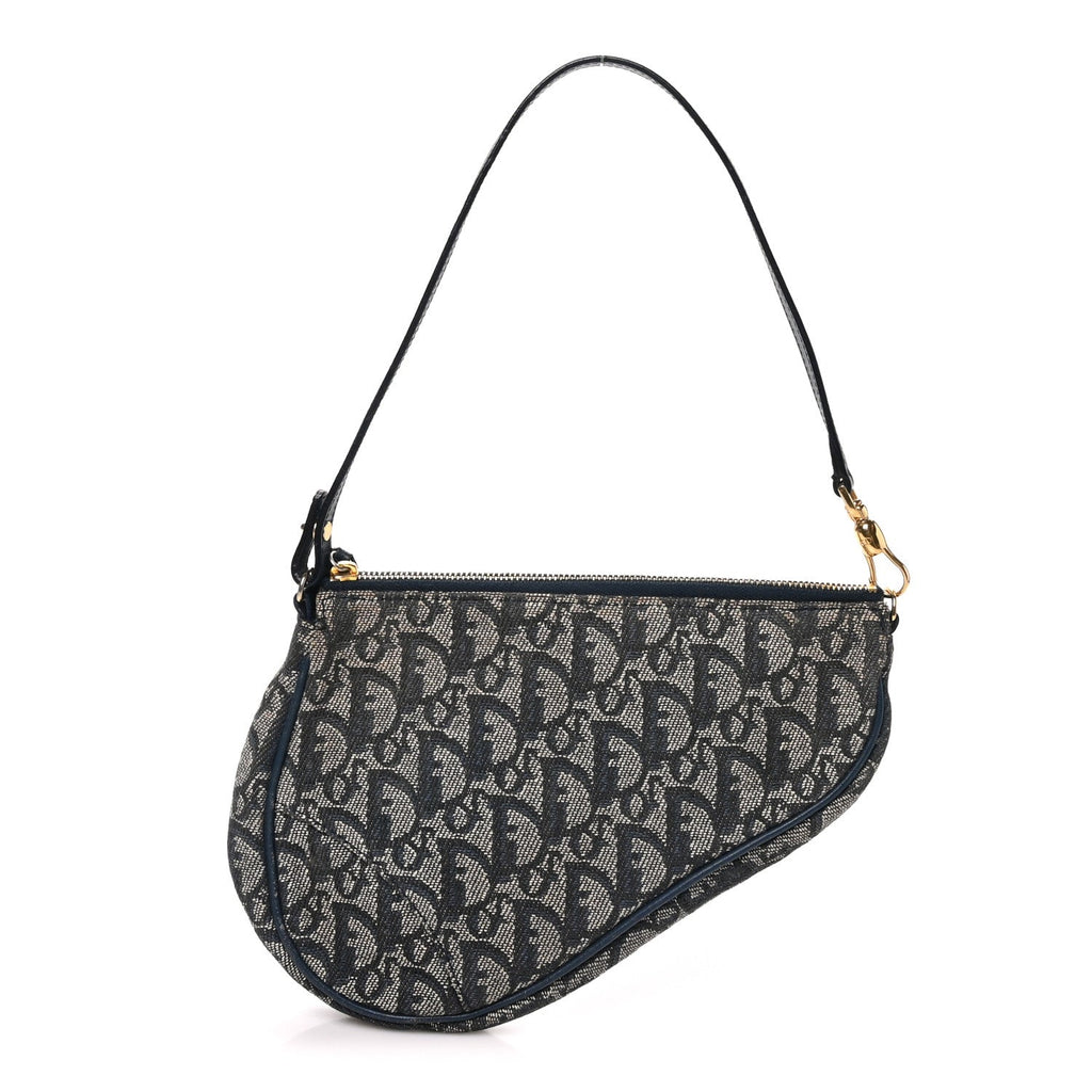 Dior Monogram Mini Saddle Pochette Navy