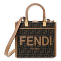 Fendi Small Sunshine Shopper Tote Tobacco Sand front view
