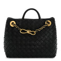 Bottega Veneta Nappa Intrecciato Small Andiamo With Chain Shoulder Bag Black