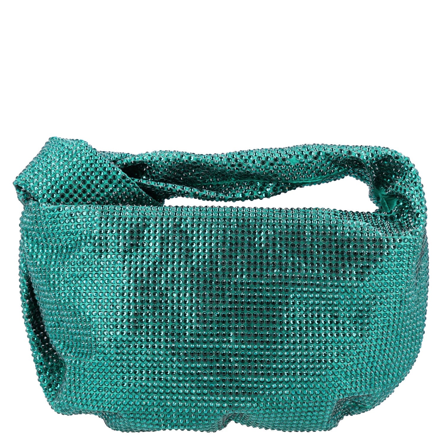 Bottega Veneta Crystal Embellished Satin Mini Hotfix Jodie Emerald