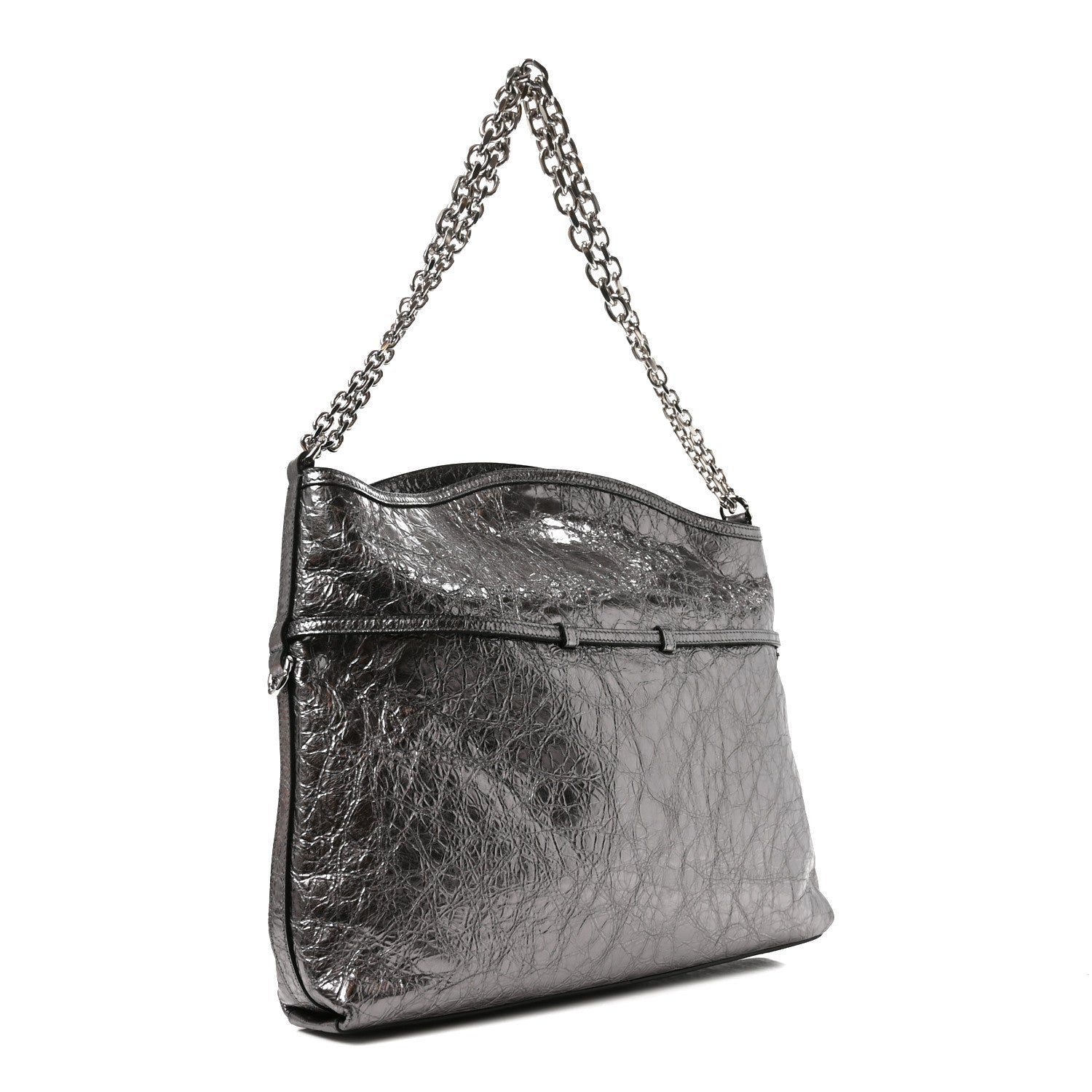 Givenchy Metallic Calfskin Medium Voyou Bag Silver