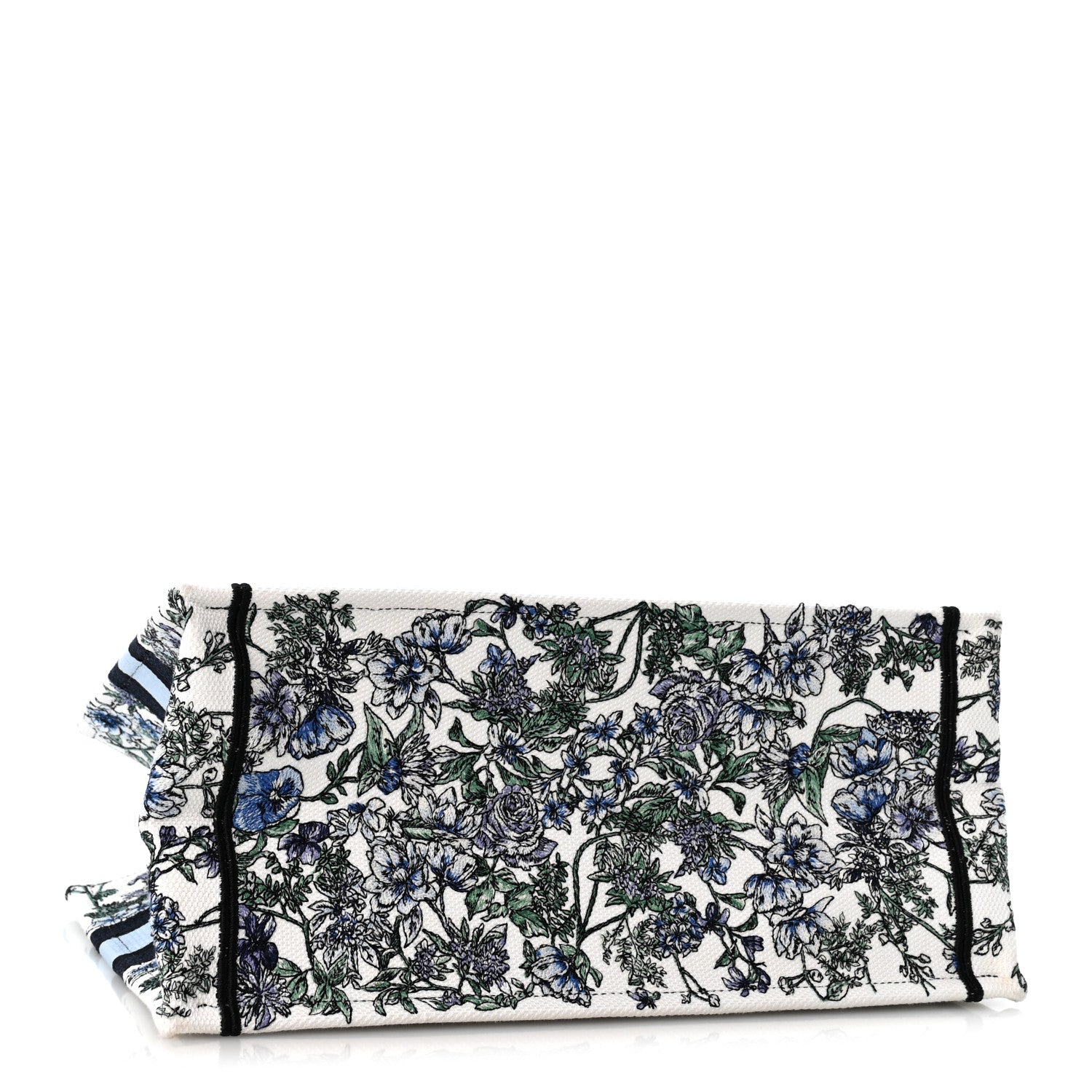 Dior Canvas Embroidered Medium Flowers Book Tote Blue