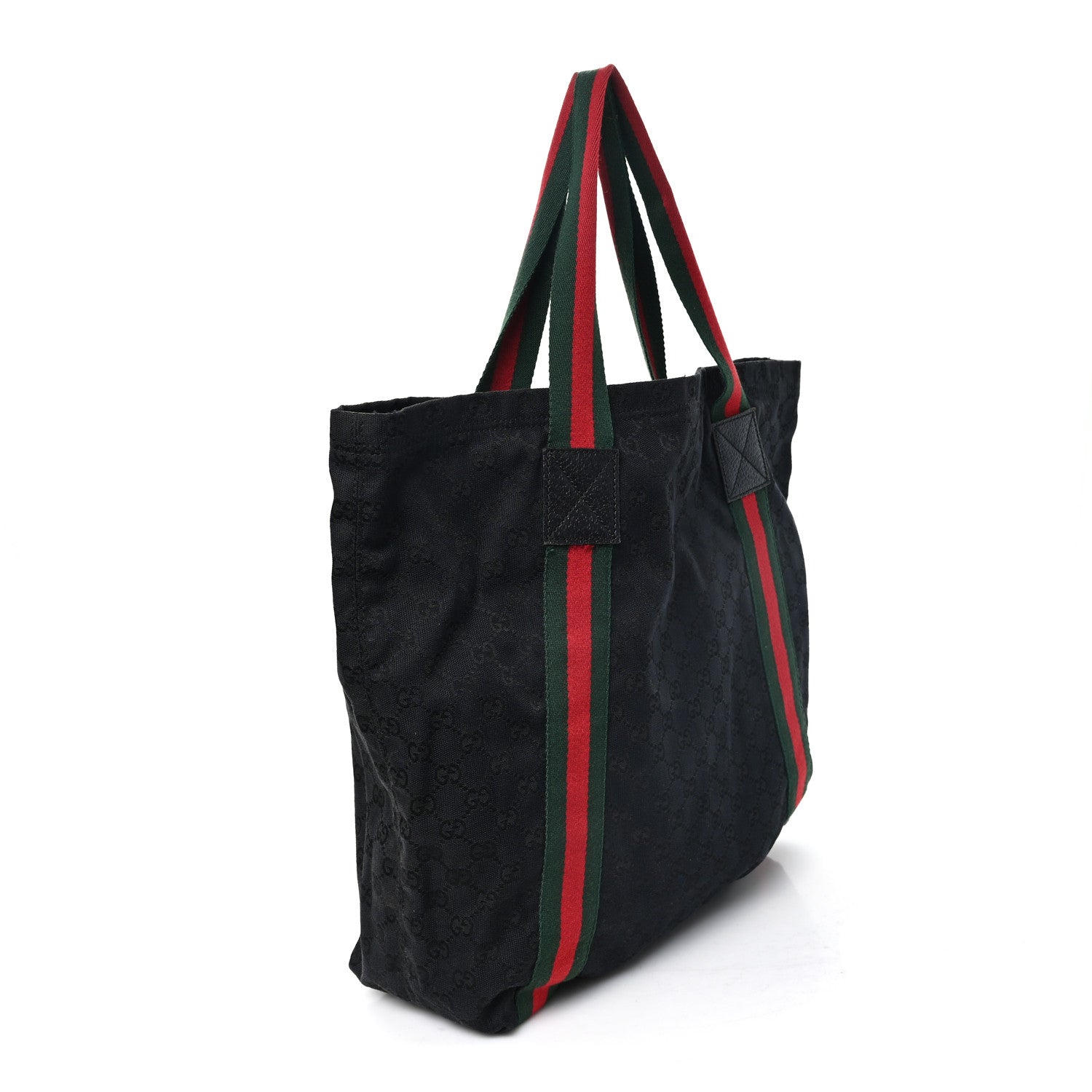 Gucci GG Monogram Medium Web Handle Vertical Tote Black