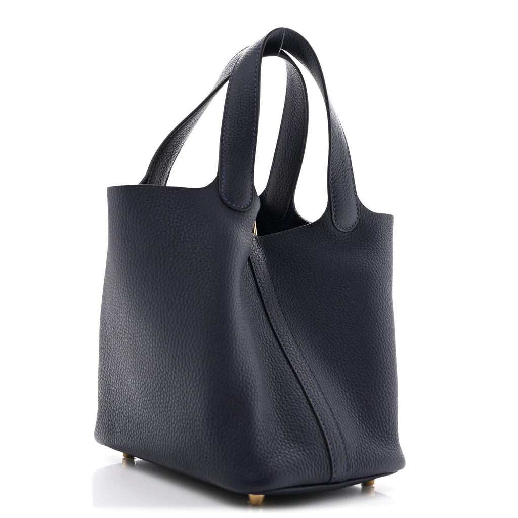 Hermès Taurillon Clemence Picotin Lock 18 PM Bleu Nuit