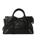 Balenciaga Agneau Laser Cut Cross Classic Gold Hardware City Black