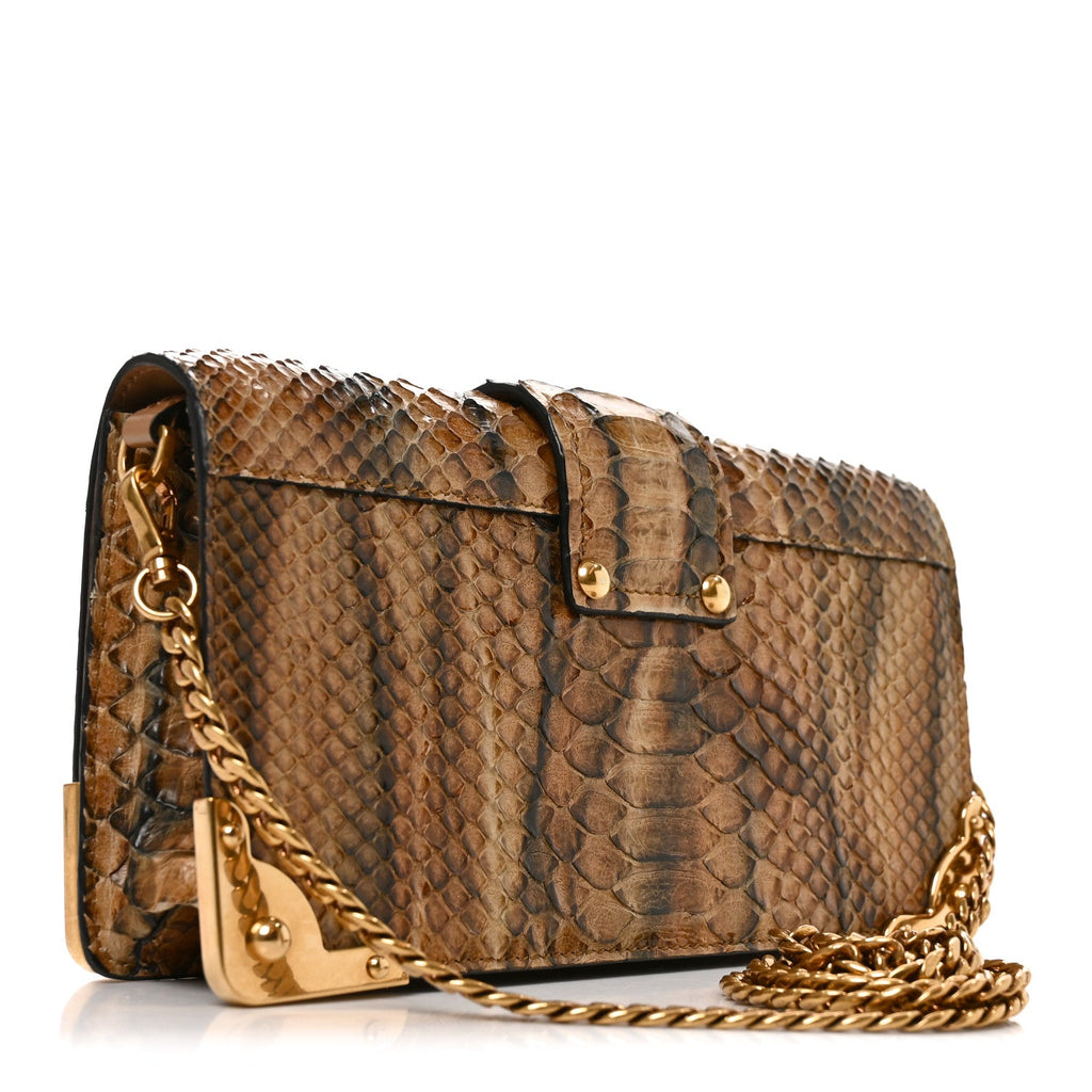 Prada Snakeskin Cahier Pochette Naturale