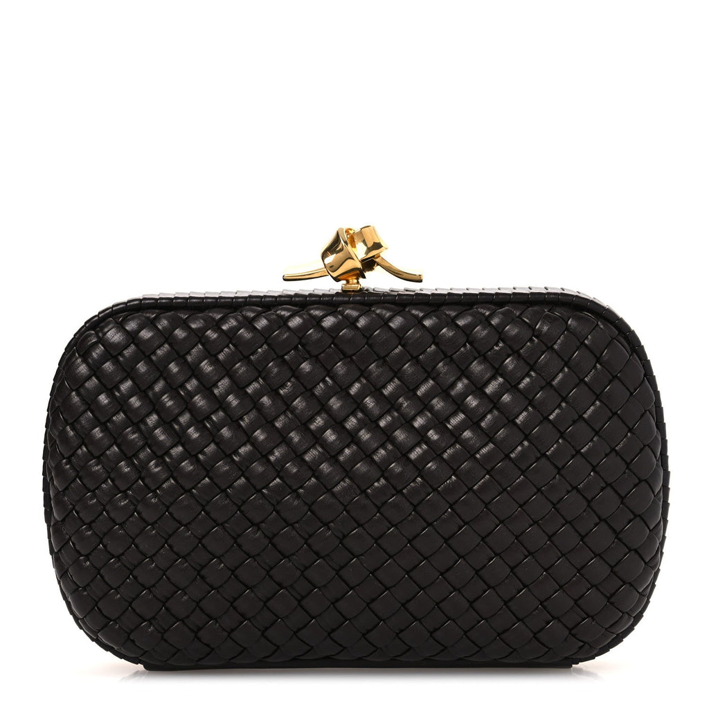 Bottega Veneta Nappa Intrecciato Sculptural Knot Clutch Brown