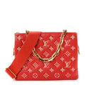 Louis Vuitton Lambskin Embossed Monogram Coussin PM Coquelicot Red