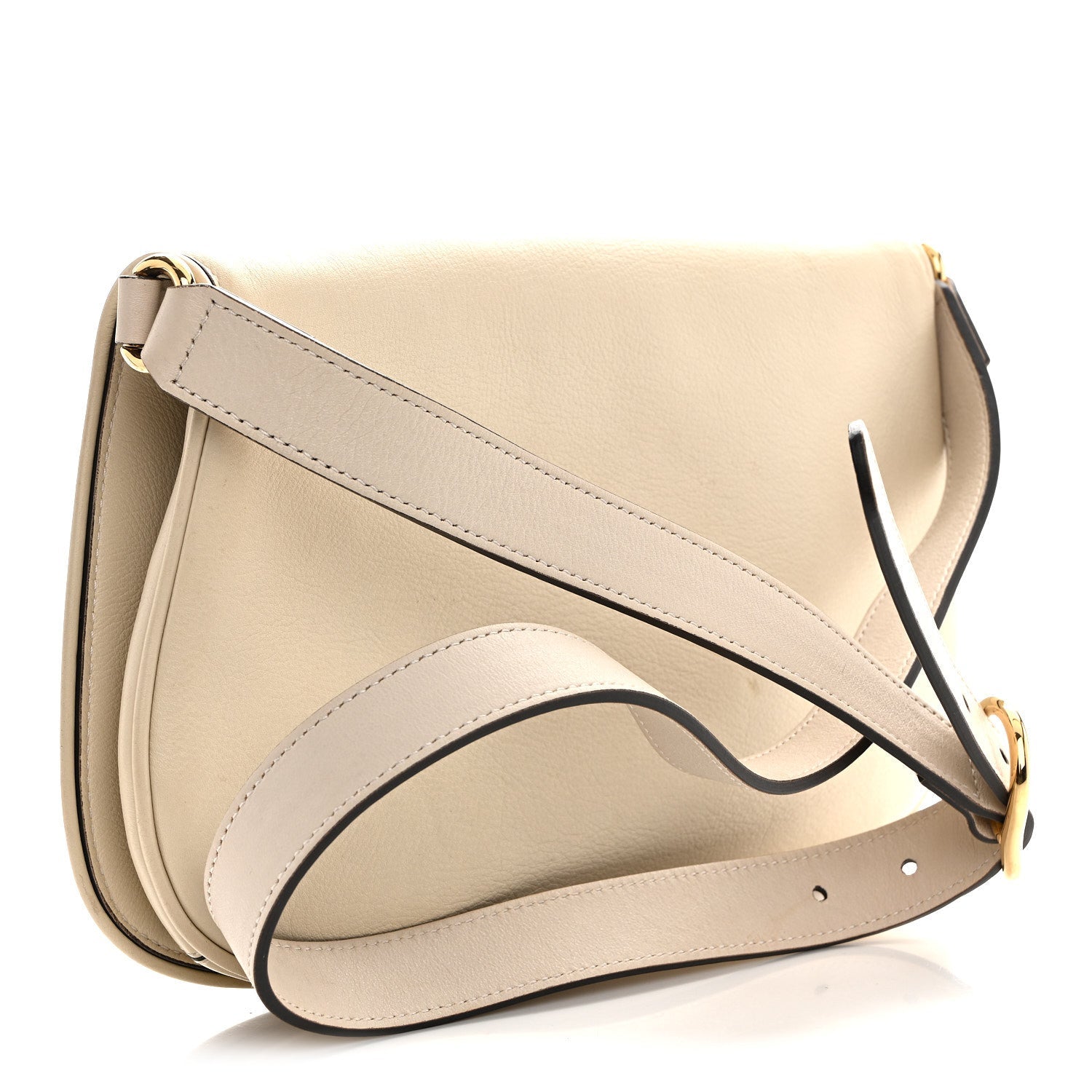 Gucci Roxy Calfskin Blondie Chain Shoulder Flap Bag Mystic White