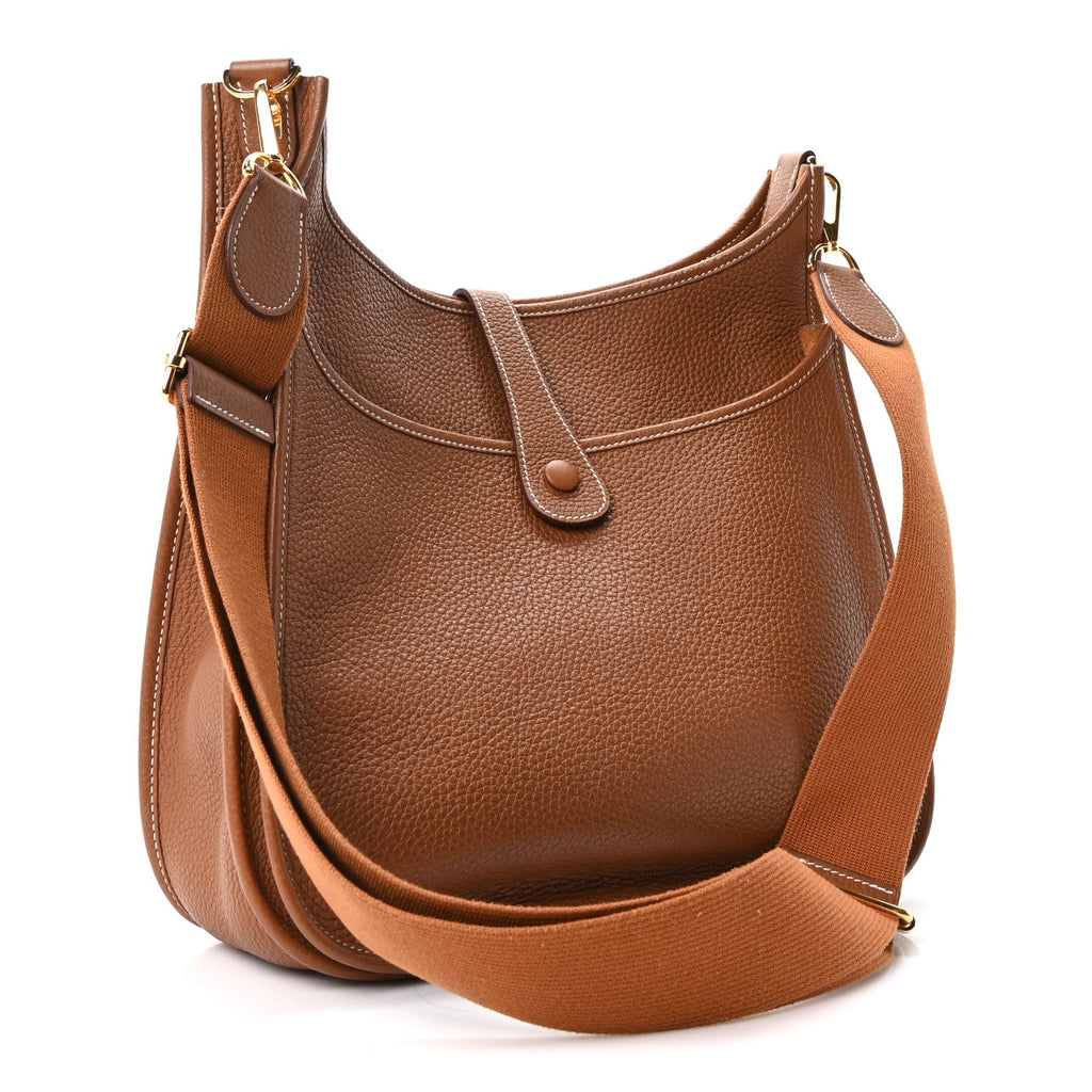 Hermès Taurillon Clemence Evelyne III GM Gold