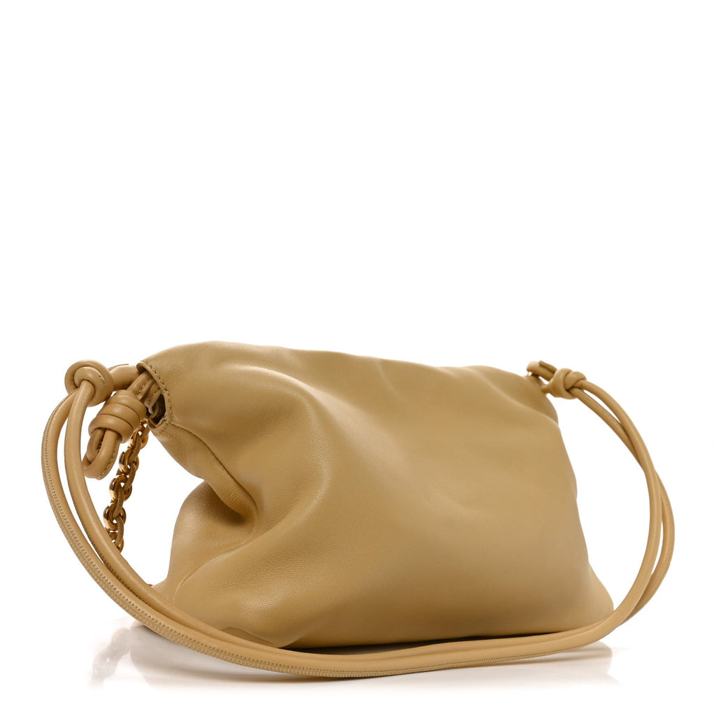 Loewe Mellow Nappa Medium Donut Chain Flamenco Knot Clutch Sahara