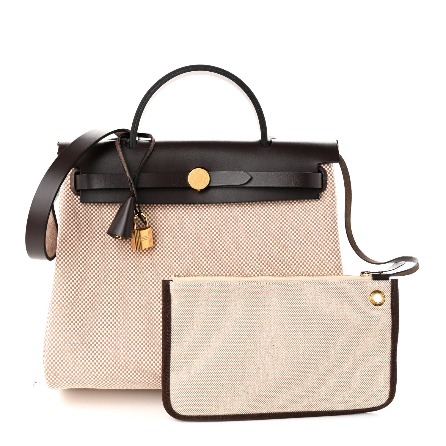 Hermès Vache Hunter Criss Viking Herbag Zip Retourne 31 PM Ebene Ecru Beige