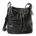 Dior Crinkled Calfskin Macrocannage Small D-Motion Bag Black