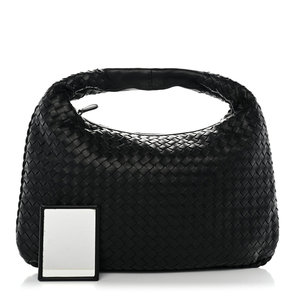 Bottega Veneta Nappa Intrecciato Medium Veneta Hobo Black
