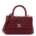Chanel Caviar Quilted Mini Coco Handle Flap Burgundy