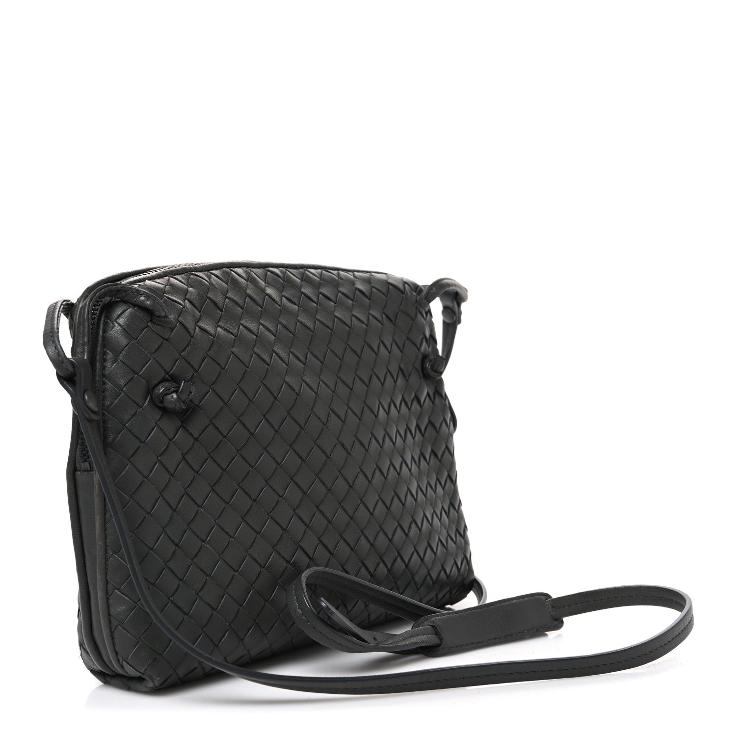 Bottega Veneta Nappa Intrecciato Nodini Crossbody Messenger New Light Grey