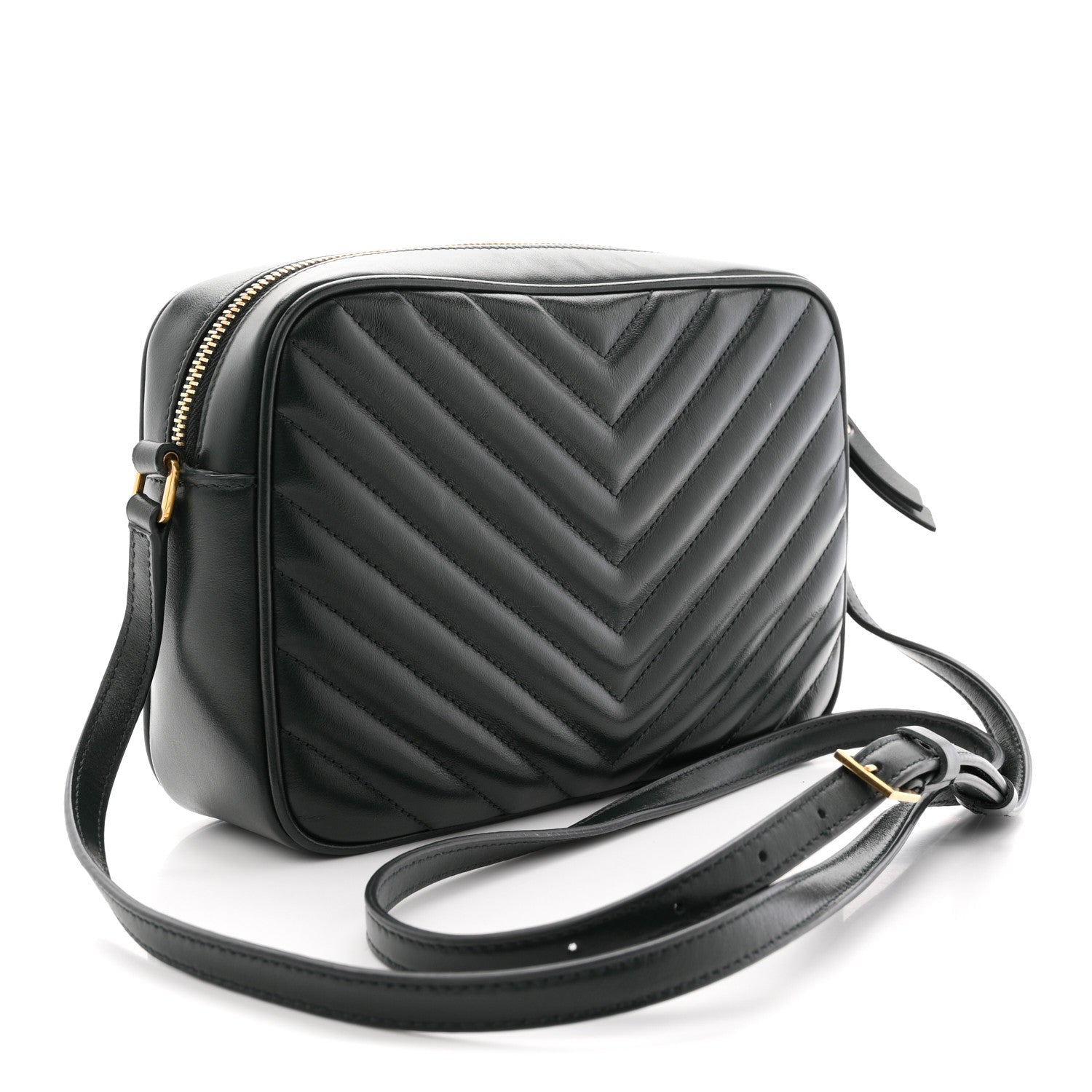 Saint Laurent Calfskin Matelasse Monogram Lou Camera Bag Military Green