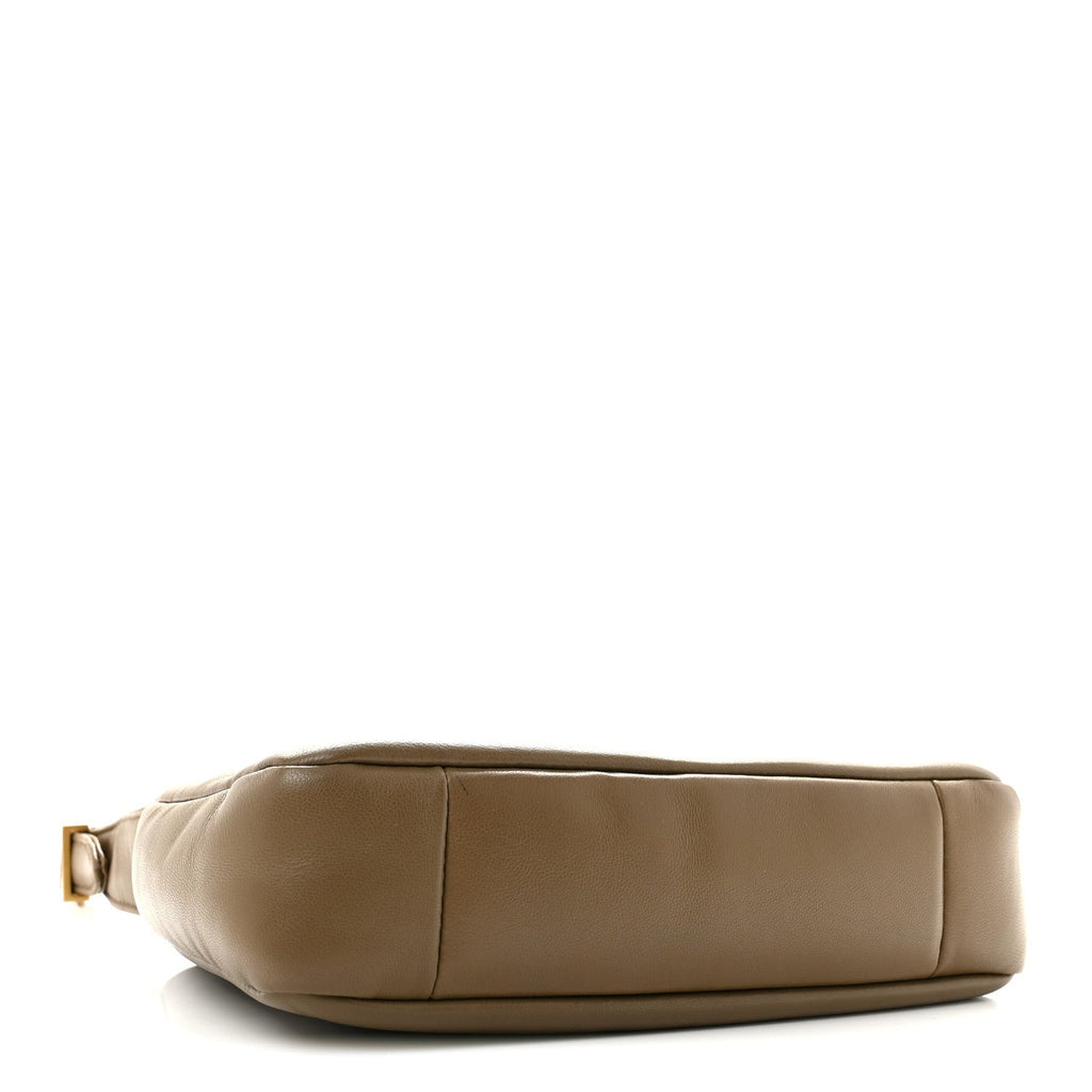 Saint Laurent Padded Lambskin Le 5 A 7 Hobo Dark Peanut