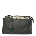 Fendi Vitello Snakeskin Medium By The Way Boston Bag Dark Green Roccia