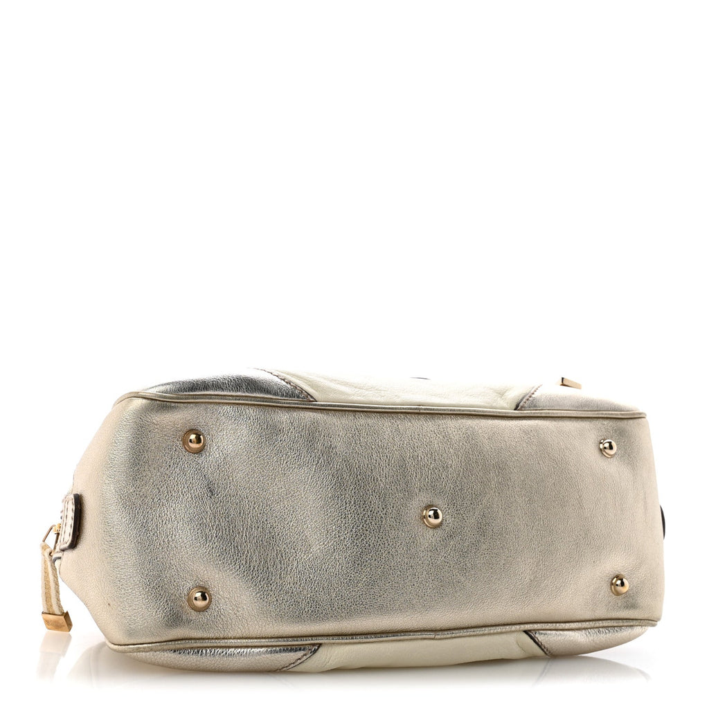 Gucci Goatskin Small Capri Bowler White Gold