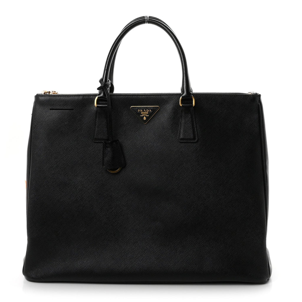 Prada Saffiano Lux Extra Large Galleria Double Zip Tote Black