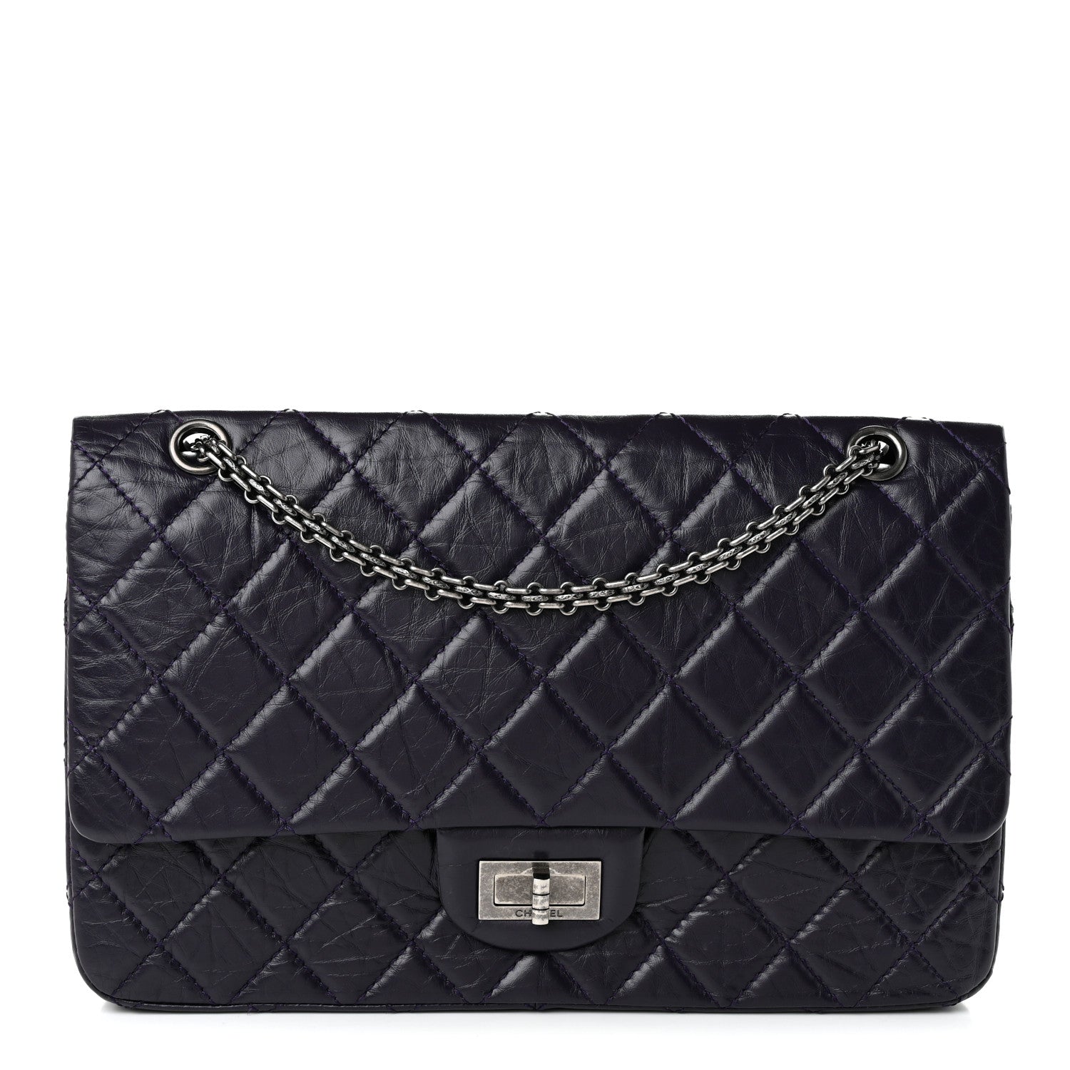 Chanel Aged Calfskin Quilted 2.55 Reissue 225 Flap Purple