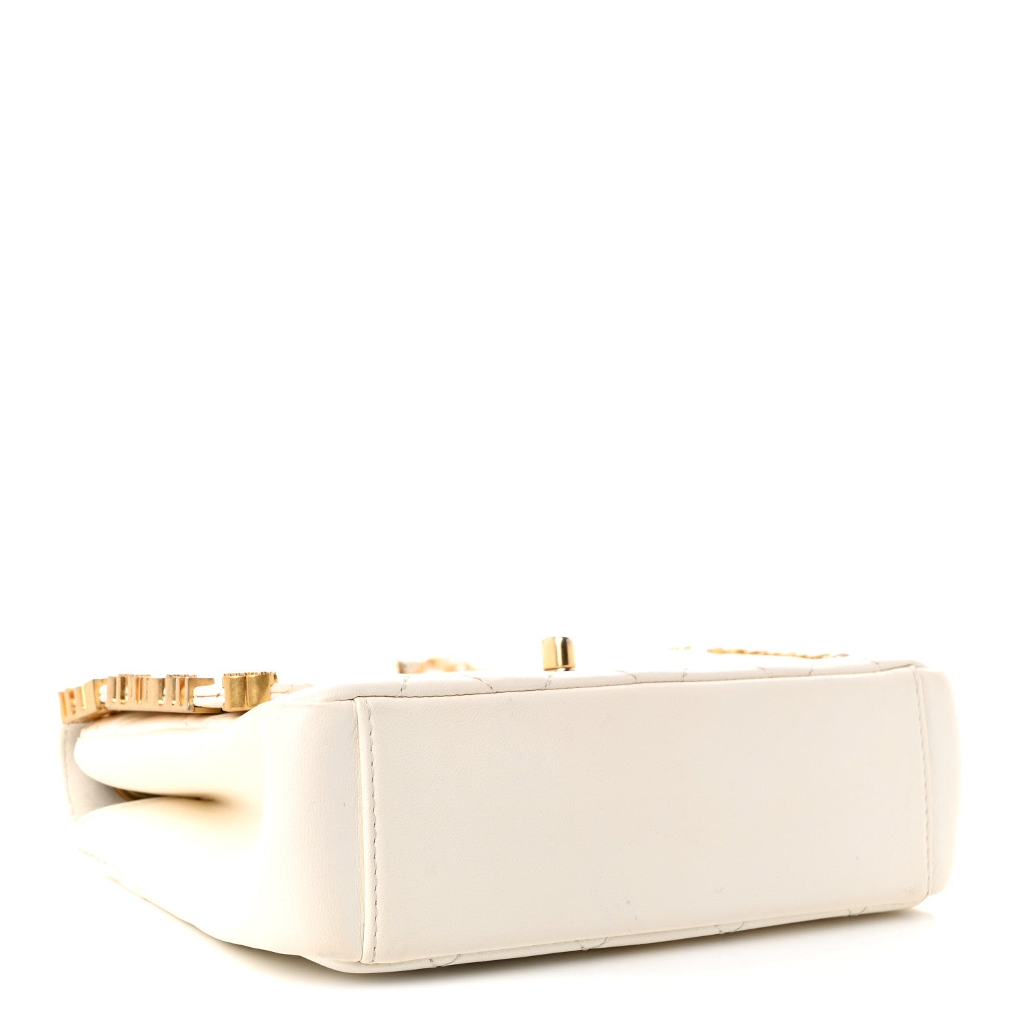 Chanel Lambskin Enamel Strass Quilted Mini Paris Monaco Flap White