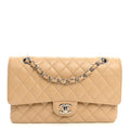 Chanel Caviar Quilted Medium Double Flap Beige