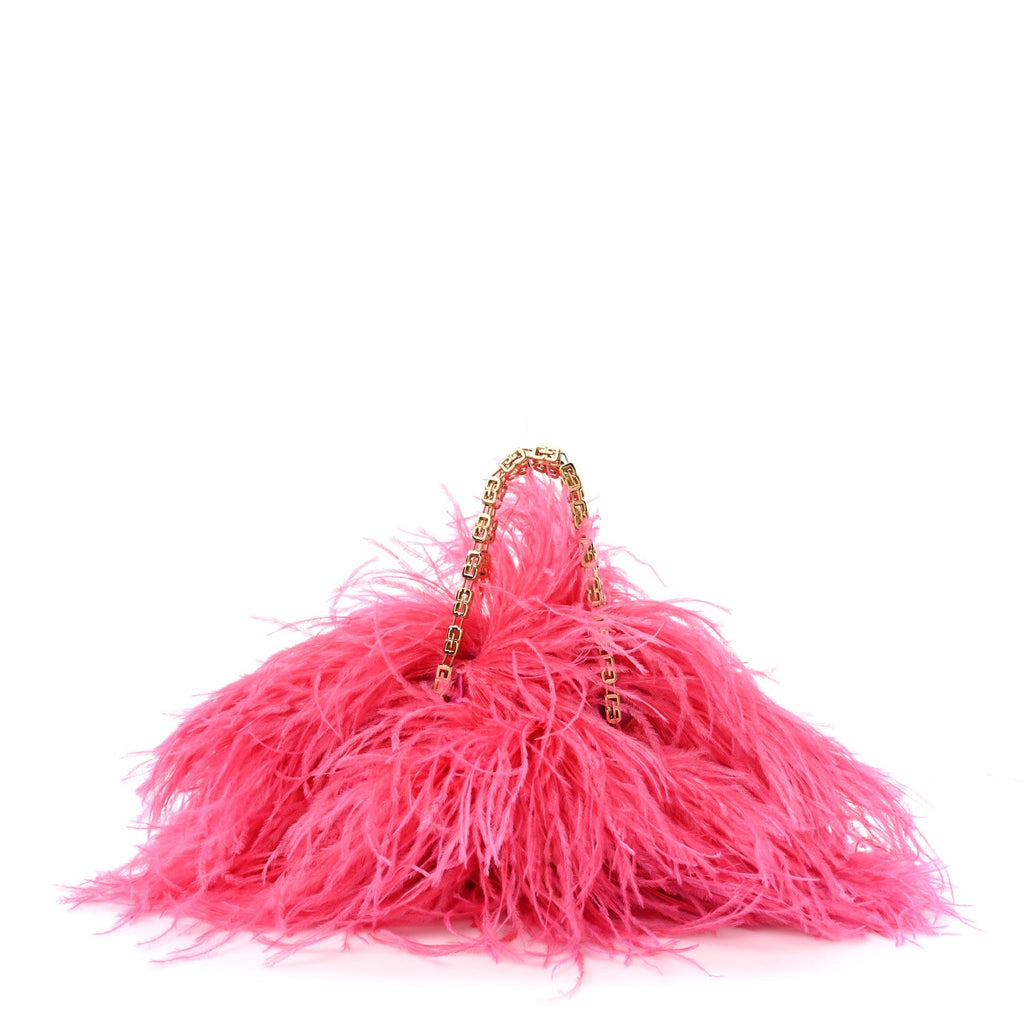Givenchy Ostrich Feather Mini Kenny Shoulder Bag Pink