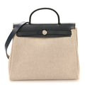 Hermès Toile Vache Calfskin Herbag PM 30 Navy Bleu Natural