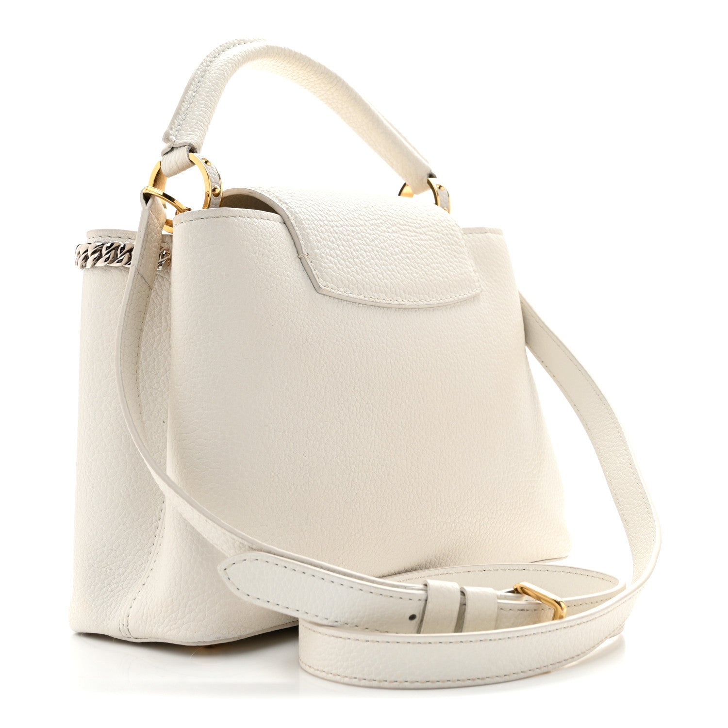 Louis Vuitton Taurillon Chain Capucines BB Gypsy Snow