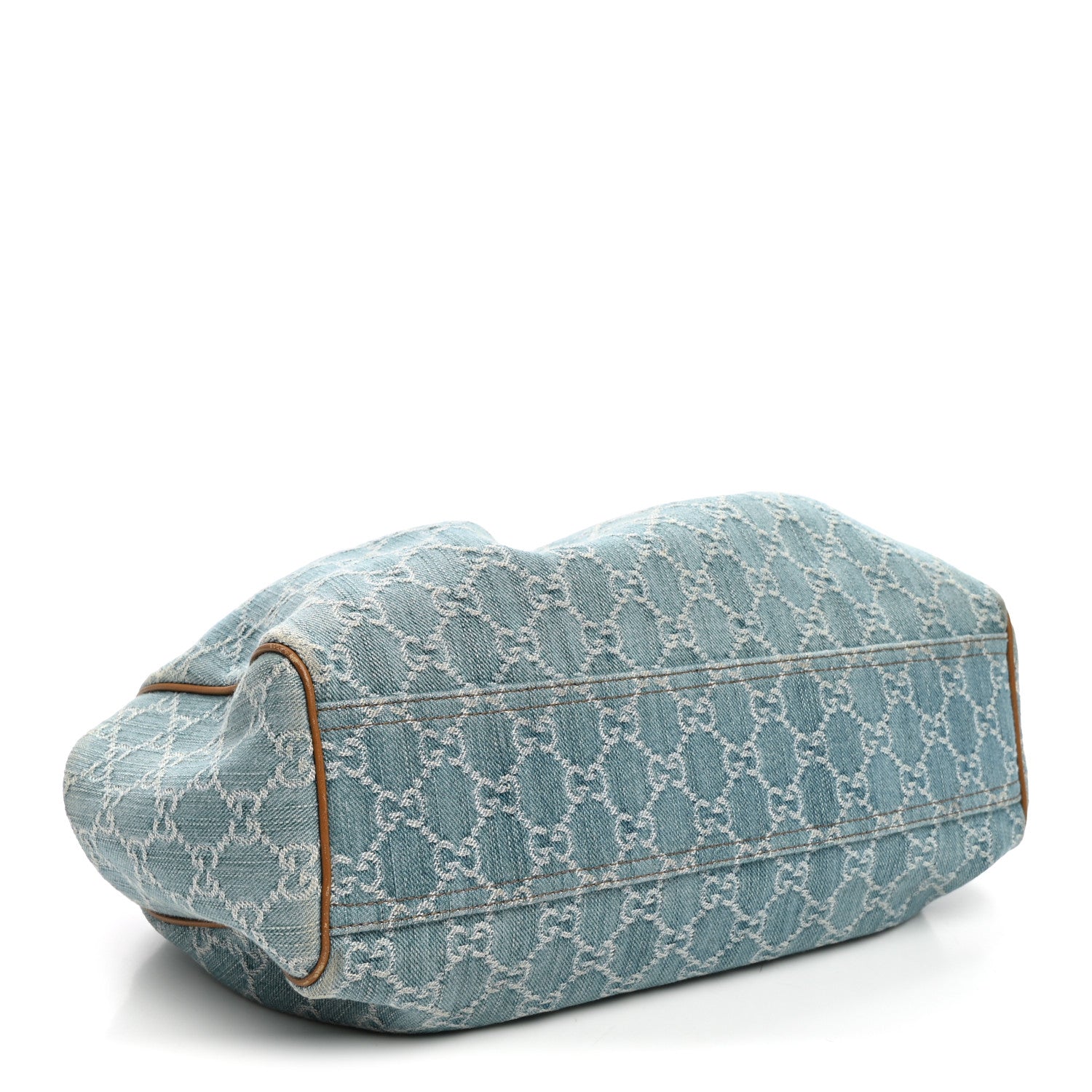 Gucci Denim Monogram Medium Sukey Tote Blue