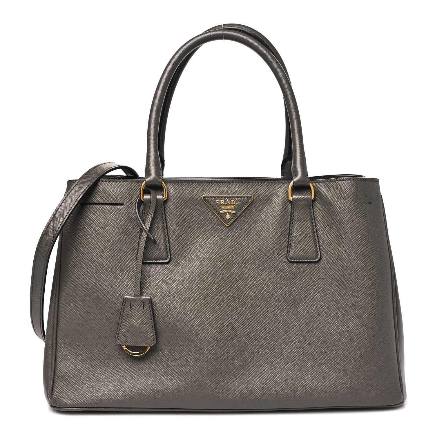 Prada Saffiano Lux Medium Tote Grafite
