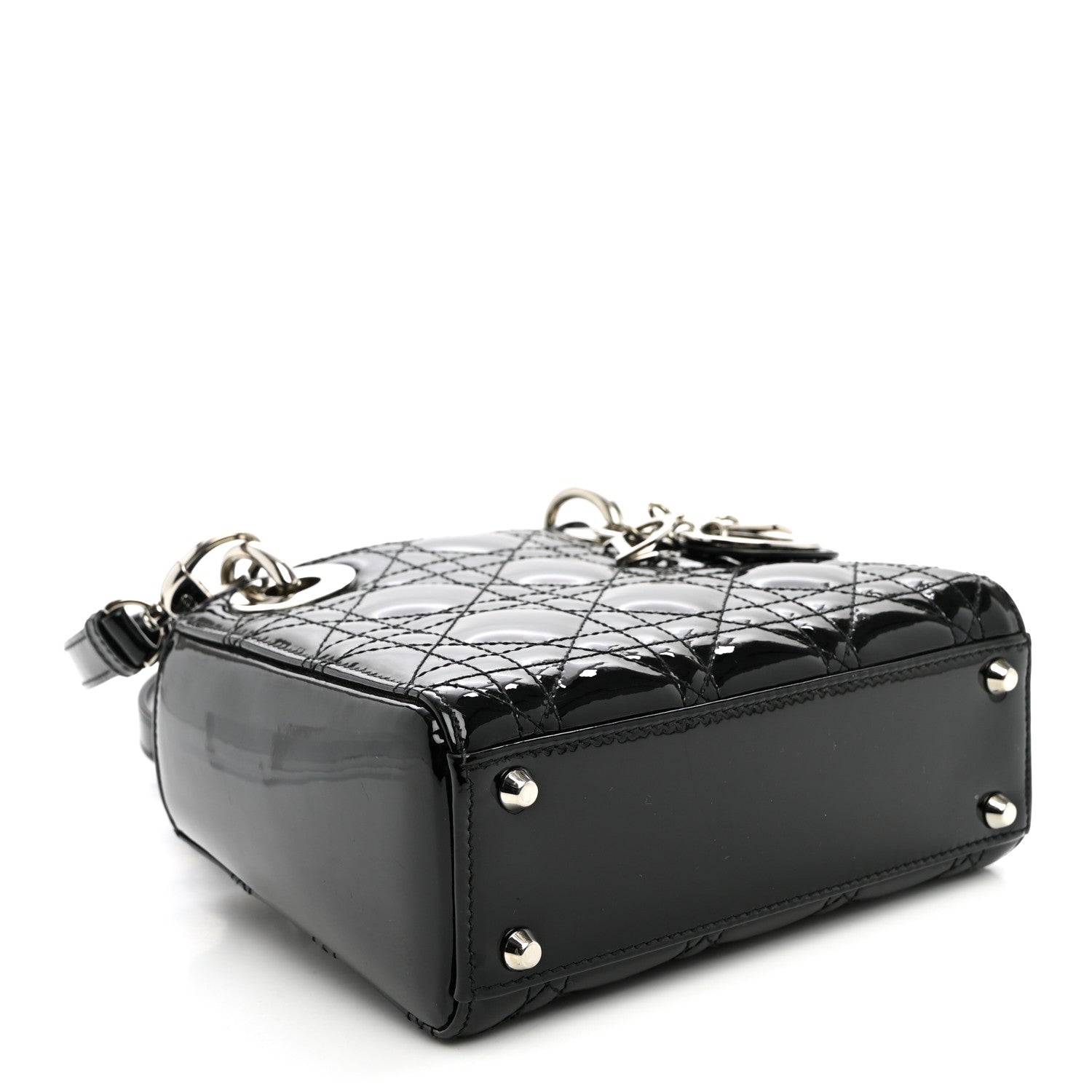 Dior Patent Cannage Mini Lady Dior Black