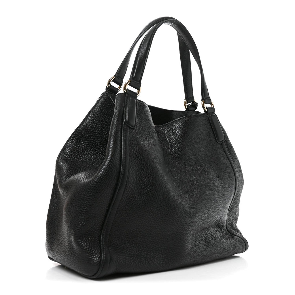Gucci Pebbled Calfskin Medium Soho Shoulder Bag Black