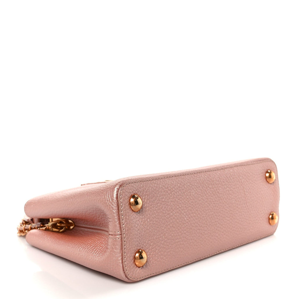 Louis Vuitton Metallic Taurillon Capucines BB Pearly Pink