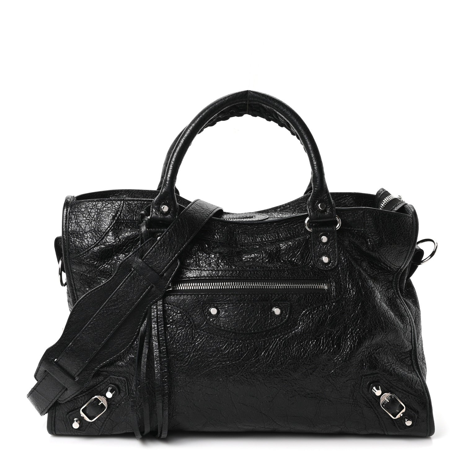 Balenciaga Agneau Classic Silver Hardware City Black