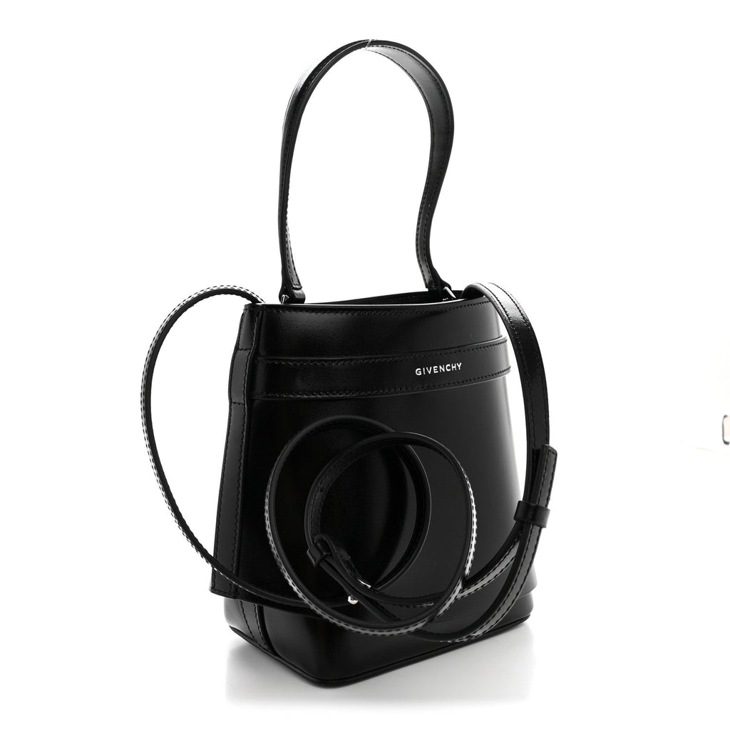 Givenchy Box Calfskin Shark Lock Bucket Bag Black