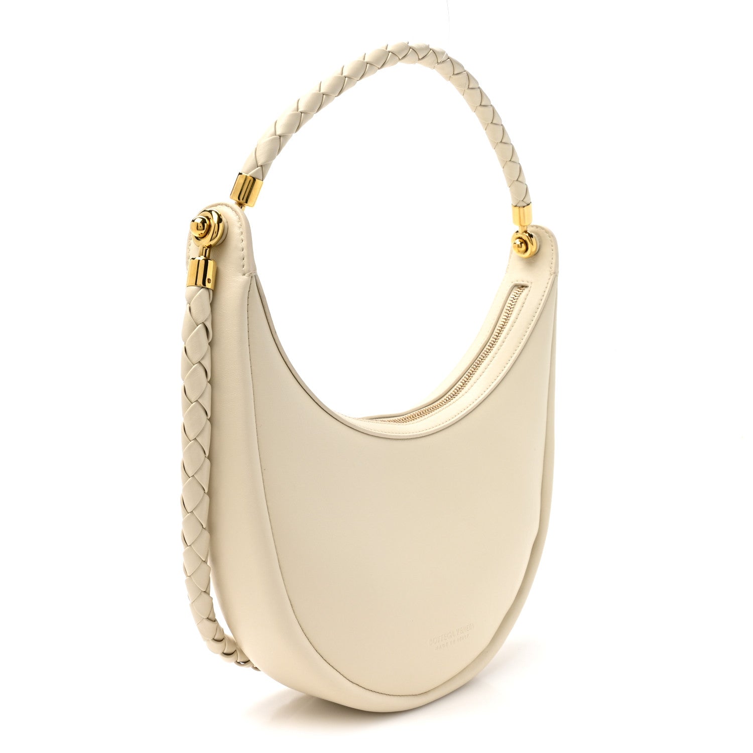 Bottega Veneta Smooth Calfskin Hula Hoop Shoulder Bag Sea Salt