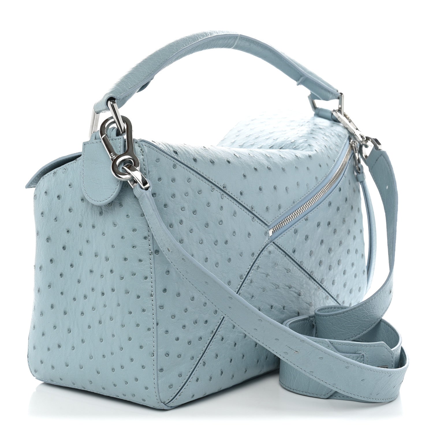 Loewe Ostrich Large Puzzle Bag Blue