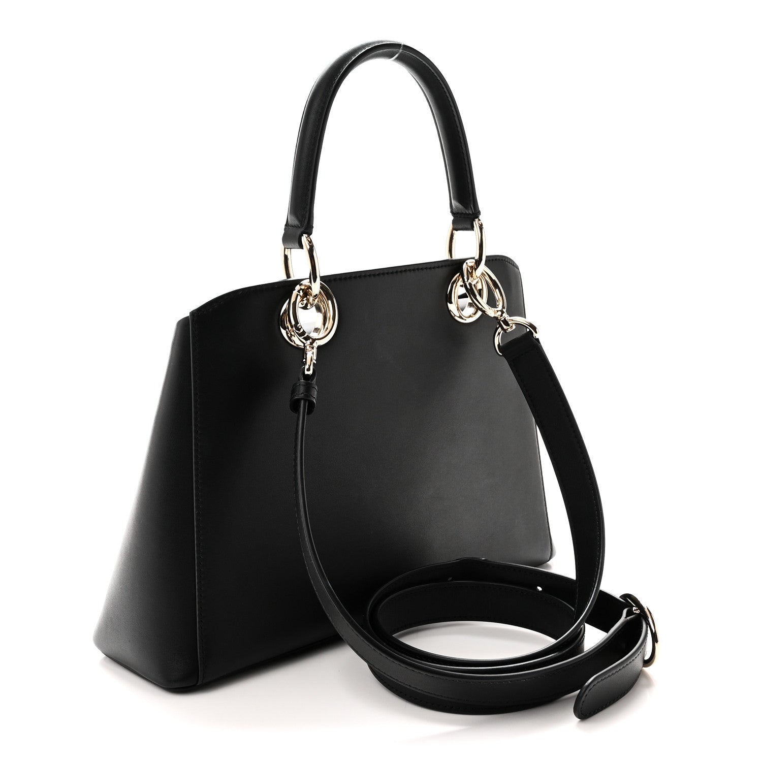 Dior Shiny Smooth Calfskin Small Cigale Bag Black