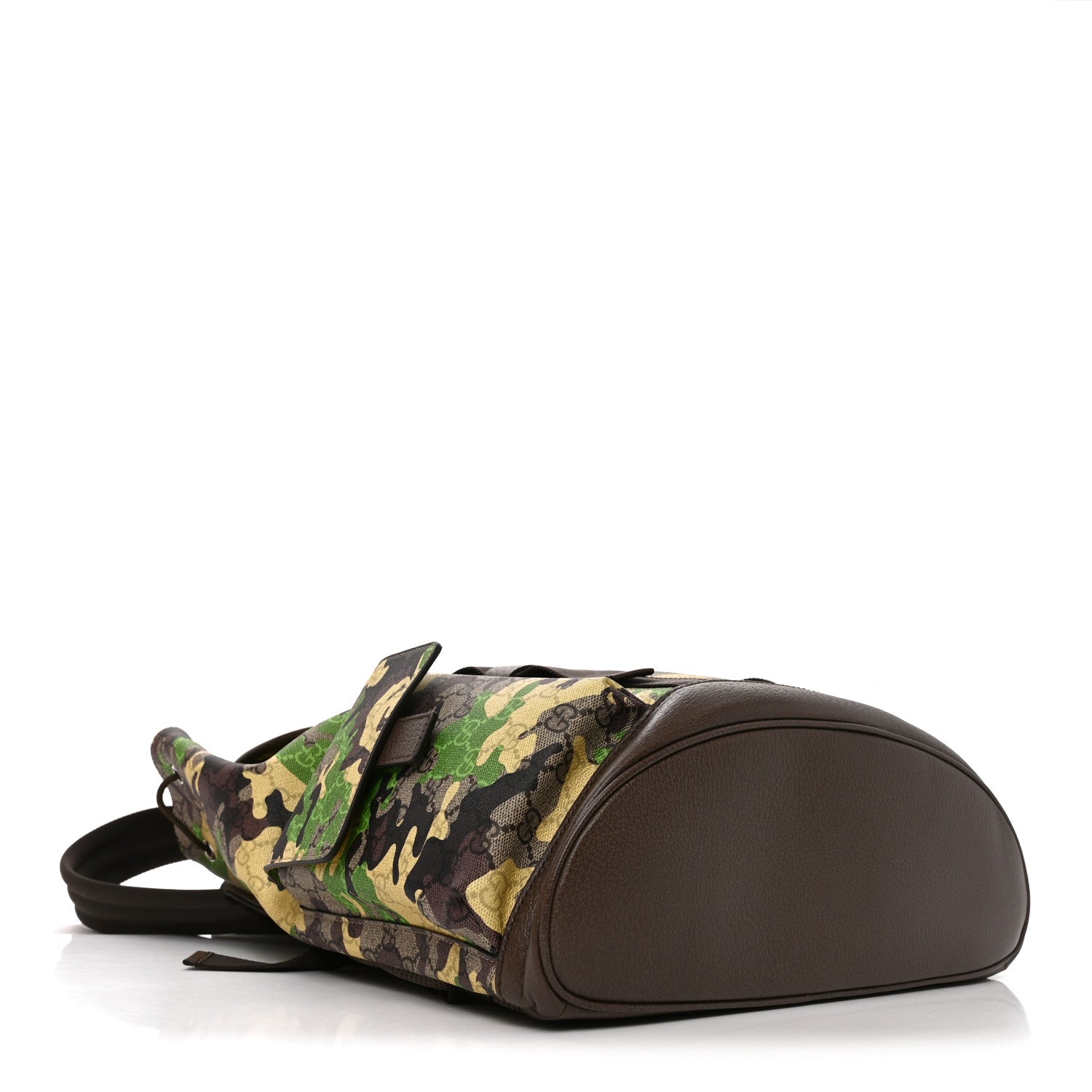 Gucci GG Supreme Monogram Camouflage Large Backpack Green Multicolor