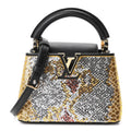 Louis Vuitton Calfskin Sequin Mini Capucines Gold Black