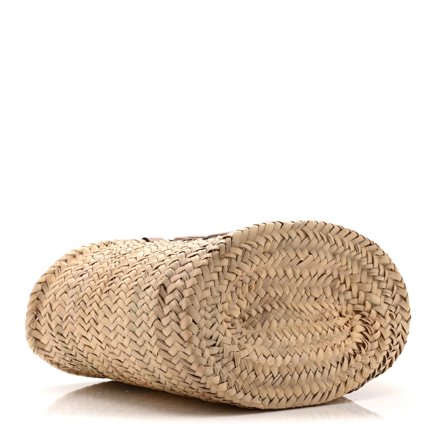 Celine Raffia Calfskin Triomphe Teen Panier Tan