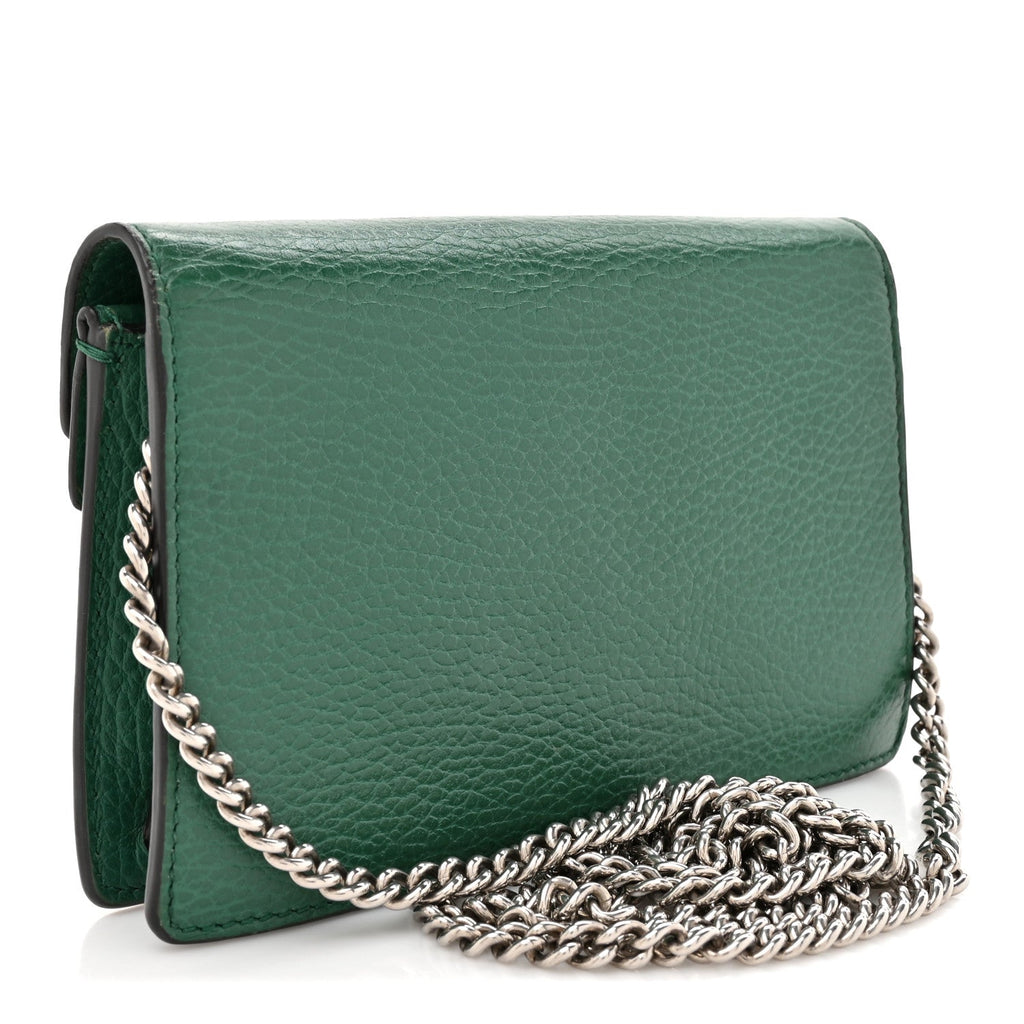 Gucci Dollar Calfskin Crystal Super Mini Dionysus Shoulder Bag Emerald