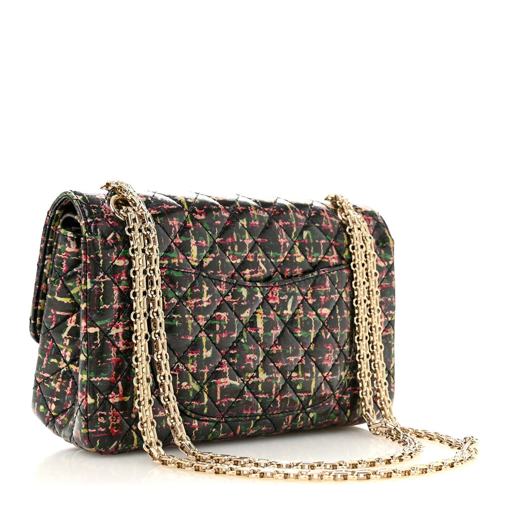 Chanel Tweed Printed Lambskin Quilted 2.55 Reissue 225 Flap Multicolor