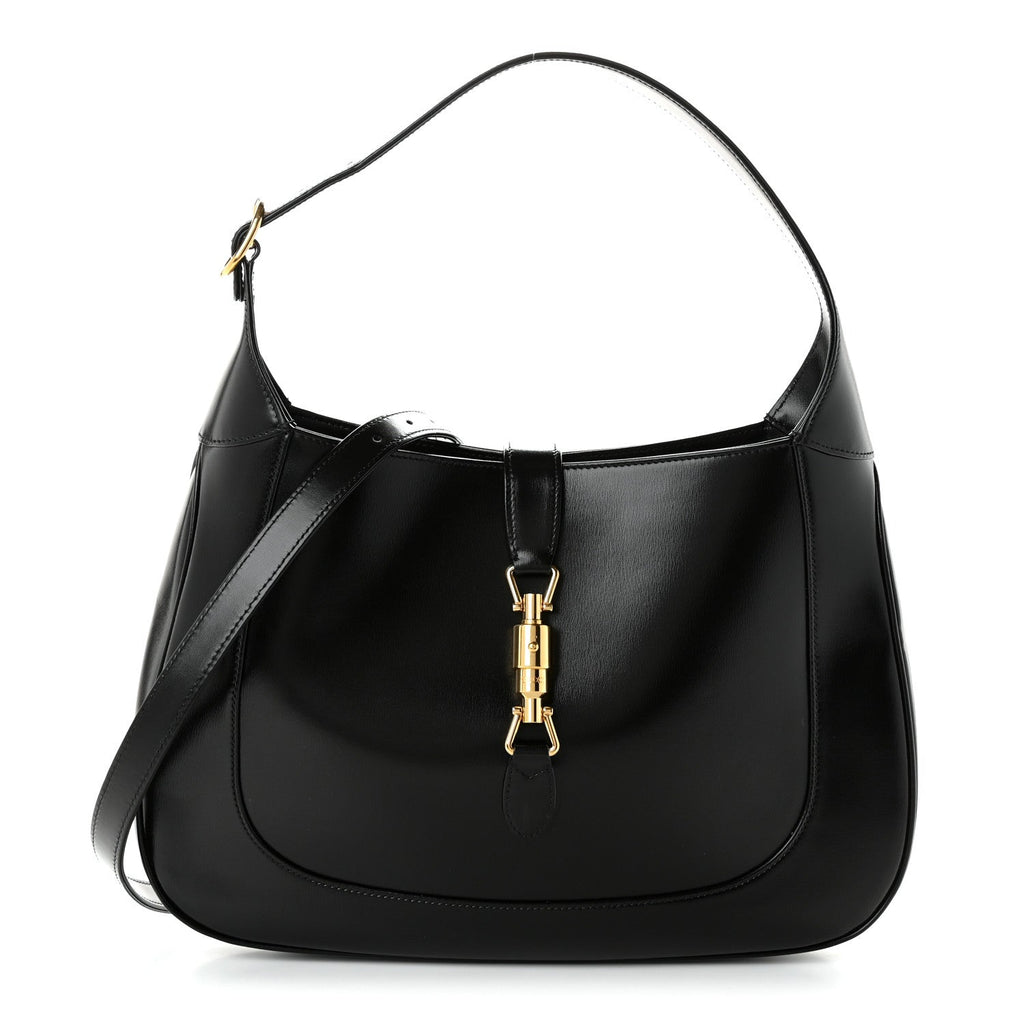 Gucci Boarded Dyana Lux Calfskin Medium Jackie 1961 Hobo Black